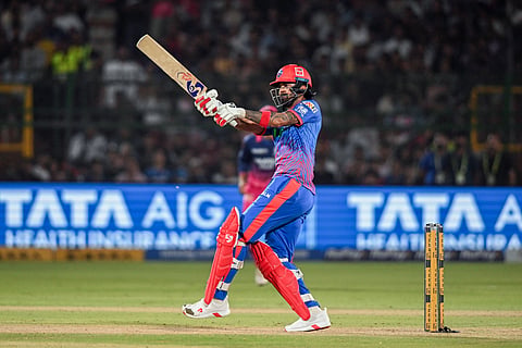 KL Rahul in action against Rajasthan Royals