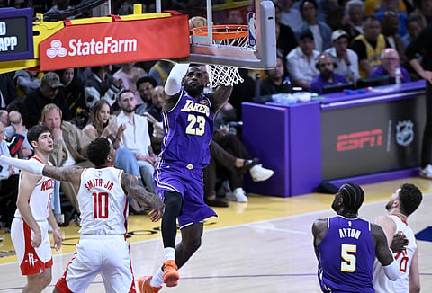 LeBron James in action against Houston Rockets