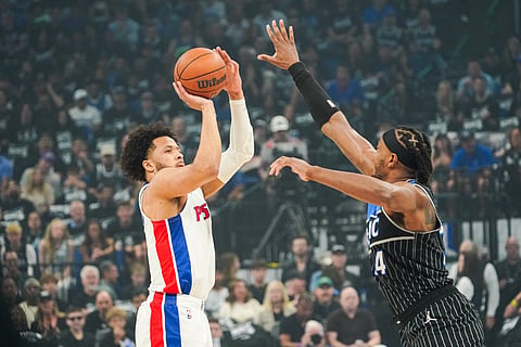 Cade Cunningham in action against Orlando Magic 