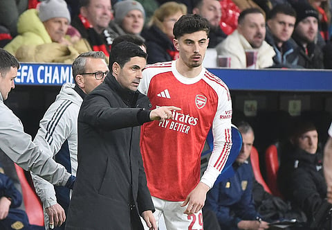 Mikel Arteta with Kai Havetz