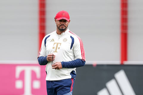 Vincent Kompany at the final training session before the second leg tie against PSG