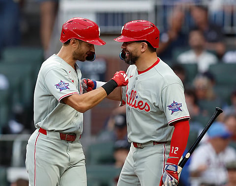 Trea Turner and Kyle Schwarber of Philadelphia Phillies