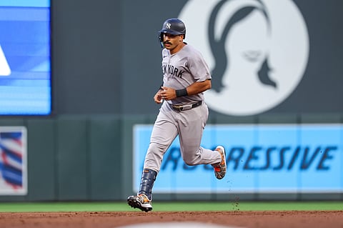 New York Yankees' Trent Grisham in action