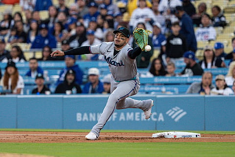 Miami Marlins left fielder Christopher Morel