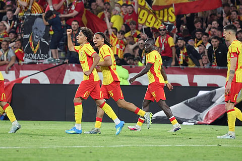 Mezian Mesloub celebrates his goal on debut 