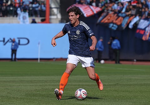 New York City FC defender Nico Cavallo in action