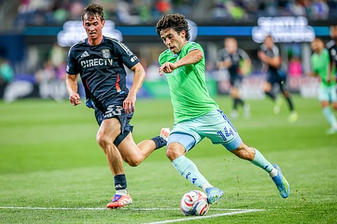 Seattle Sounders and San Diego FC players in action