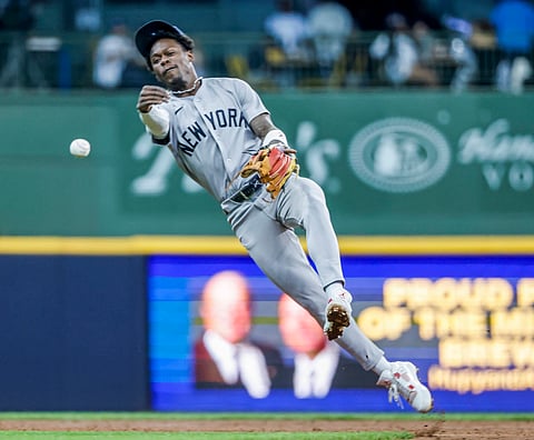 New York Yankees second baseman Jazz Chisholm Jr. in action