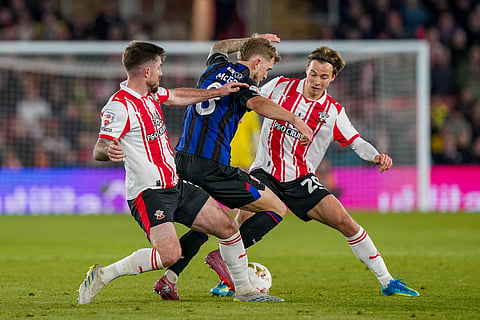 Middlesbrough and Southampton players in action