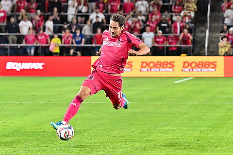 St. Louis City player Simon Becher in action