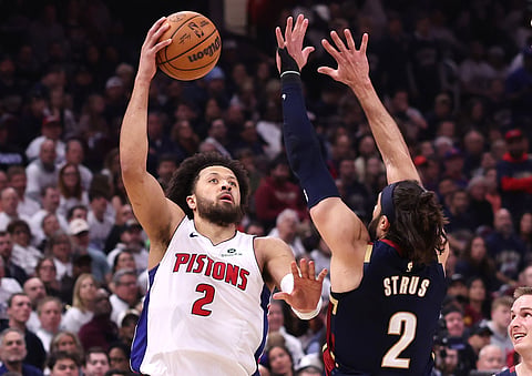 Cade Cunningham in action against Detroit Pistons