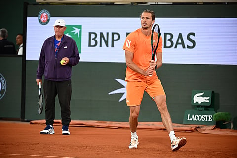 Alexander Zverev during training session ahead of the French Open