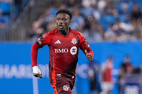 Toronto FC midfielder Derrick Etienne Jr in action