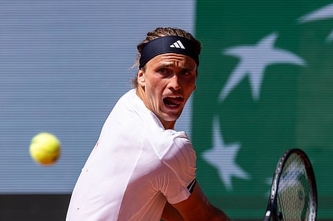 Alexander Zverev in action at the French Open