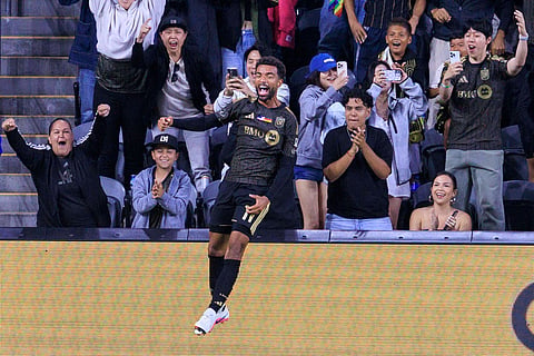 Timothy Tillman celebrates after scoring against Seattle Sounders