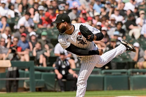 Chicago White Sox pitcher Seranthony Domniquez in action