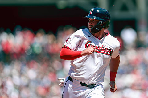 Cleveland Guardians catcher Austin Hedges in action