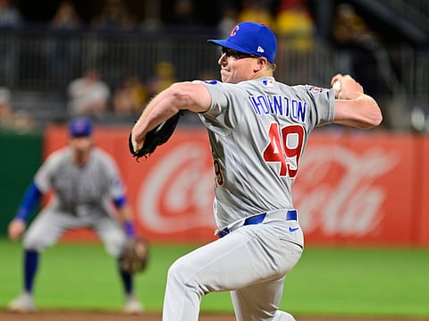 Chicago Cubs pitcher Trent Thorton in action