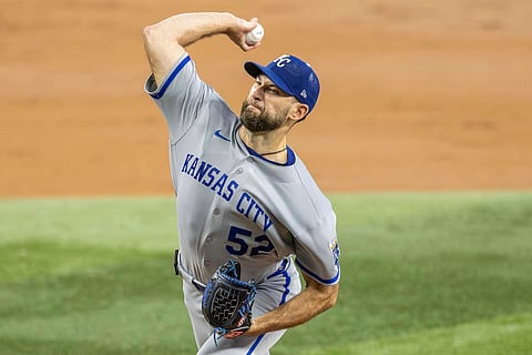 Kansas City Royals pitcher Michael Wacha in action