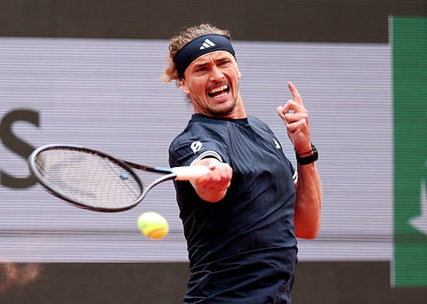 Alexander Zverev in action at the French Open