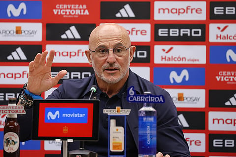 Luis De la Fuente during the press conference