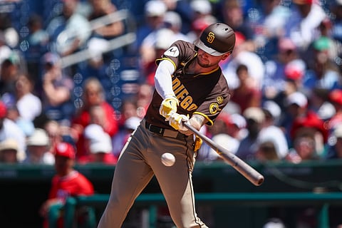 San Diego Padres center fielder Jackson Merrill in action