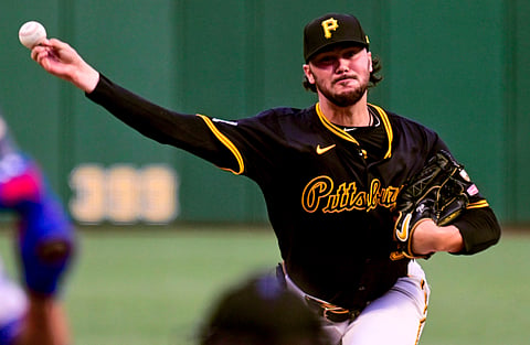 Pittsburgh Pirates pitcher Paul Skenes in action