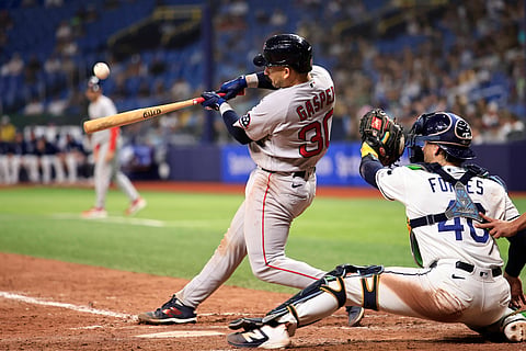 Boston Red Sox's Mickey Gasper in action against Tampa Bay Rays