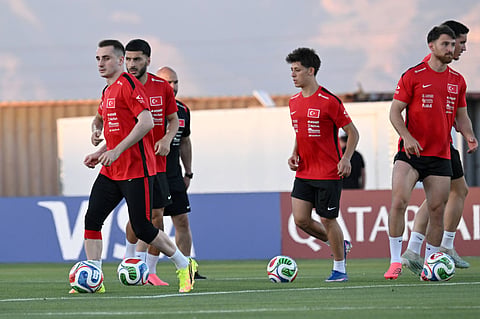 Turkey players during training session