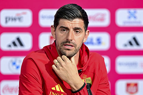 Thibaut Courtois pictured during a press conference