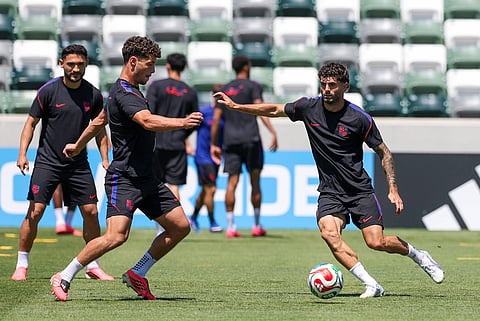 United States players during training session ahead of opening match vs Paraguay 