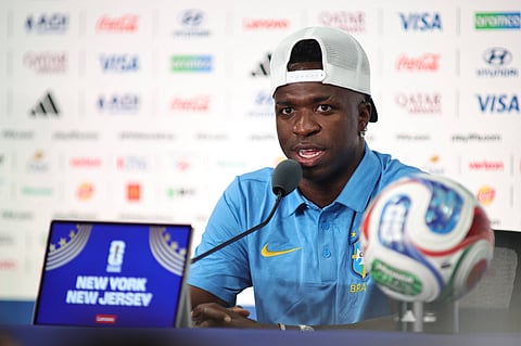 Brazil forward Vinicius Jr. during press conference 