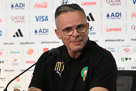 Mohamed Ouahbi during pre-match press conference