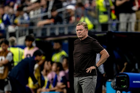 Ronald Koeman on the touchline against Japan