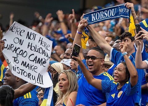 Curacao fans cheering for their team against Germany