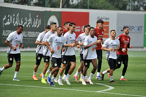 Algeria players during training session