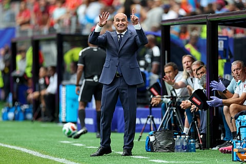 Roberto Martinez reacts from the touchline during Portugal vs DR Congo