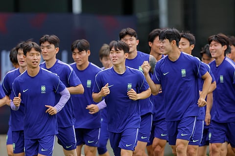 South Korea players during final training session