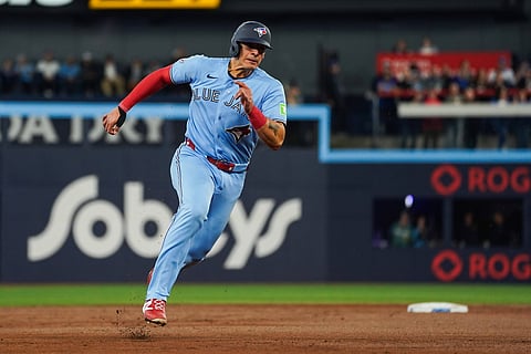 Brandon Valenzuela runs the bases