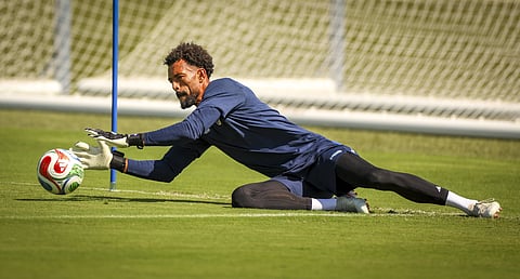 Cape Verde goalkeeper Vozinha during training session