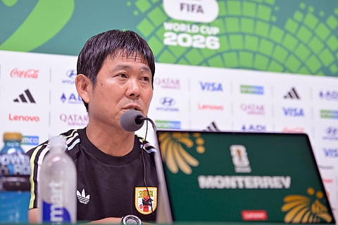 Hajime Moriyasu at the pre-match press conference