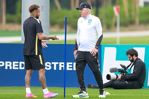Carlo Ancelotti with Neymar Jr.