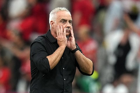 Darren Bazeley looks disappointed after their defeat to Egypt