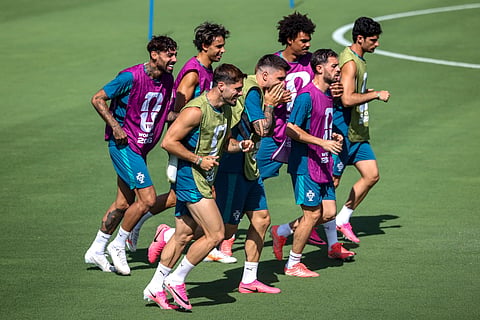 Portugal players during training session