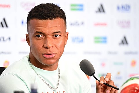 Kylian Mbappe at the pre-match press conference