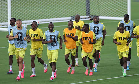 DR Congo players attend training session ahead of their game against Colombia