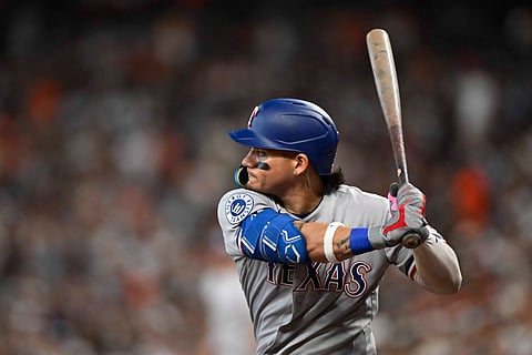 Alejandro Osuna of Texas Rangers in action