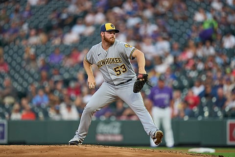 Milwaukee Brewers pitcher Brandon Woodruff