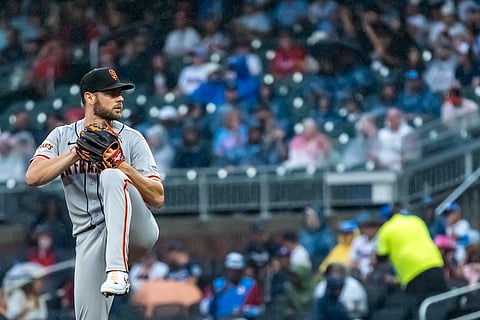 San Francisco Giants pitcher Adrian Houser in action