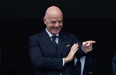 Gianni Infantino in attendance during France vs Iraq game 